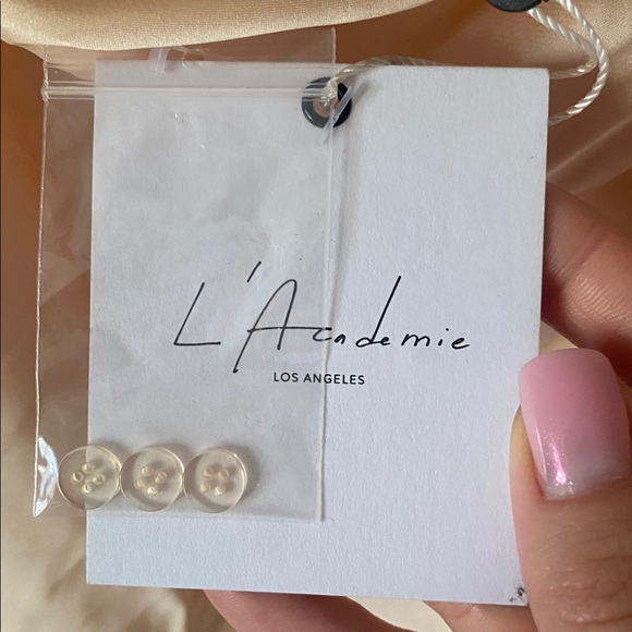 L'Academie Alix Camisole Top With Feathers Size S NWT Champagne Sexy Night Out - Picture 5 of 8